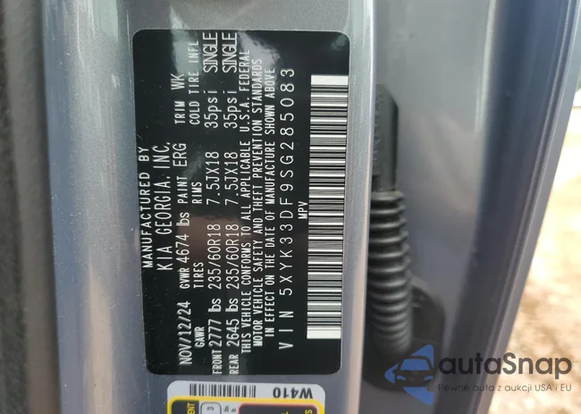 5XYK33DF9SG285083: 83933535