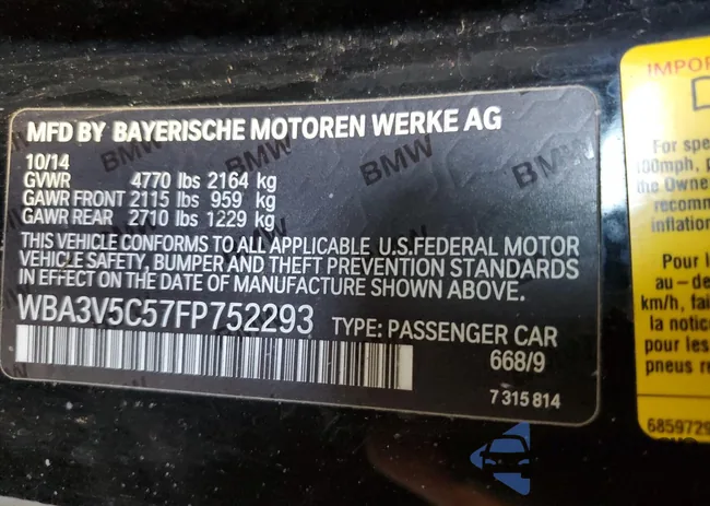 WBA3V5C57FP752293: 80201255