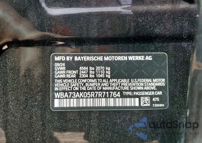 WBA73AK05R7R71764: 84284165