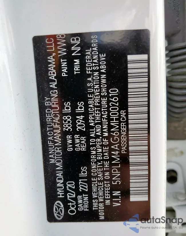 5NPLM4AG6MH002610: 81663135