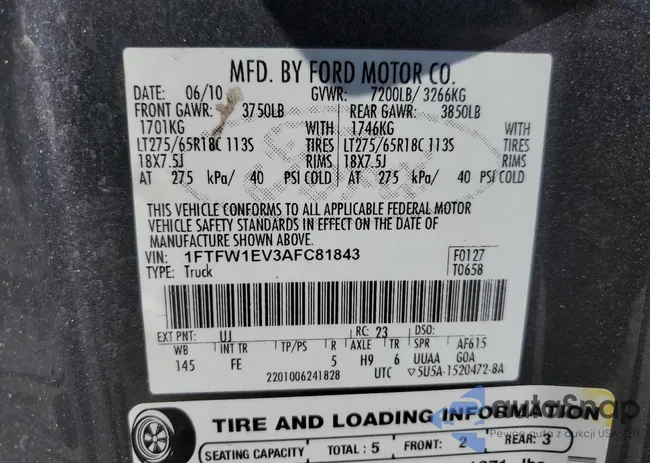 1FTFW1EV3AFC81843: 81516295
