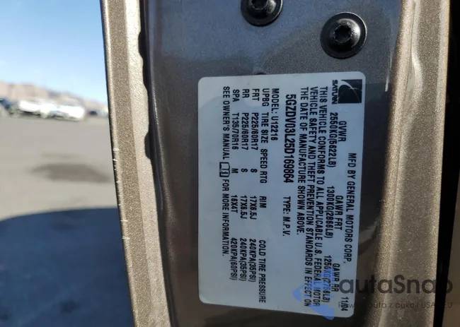 5GZDV03L25D169864: 84289135