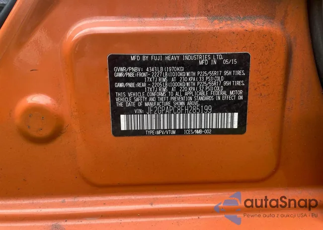 JF2GPAPC8FH285199: 84837575