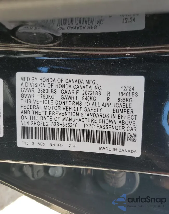 2HGFE2F53SH556216: 81754885