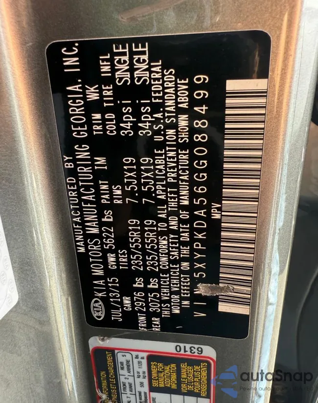 5XYPKDA56GG088499: 71567085