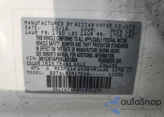 3N1CN7AP2KL831334: 80282095