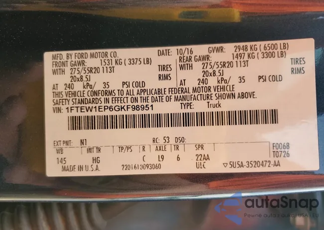 1FTEW1EP6GKF98951: 80784525