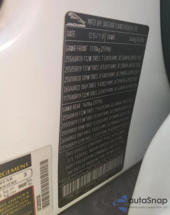 SADCL2FX6JA329256: 81783505