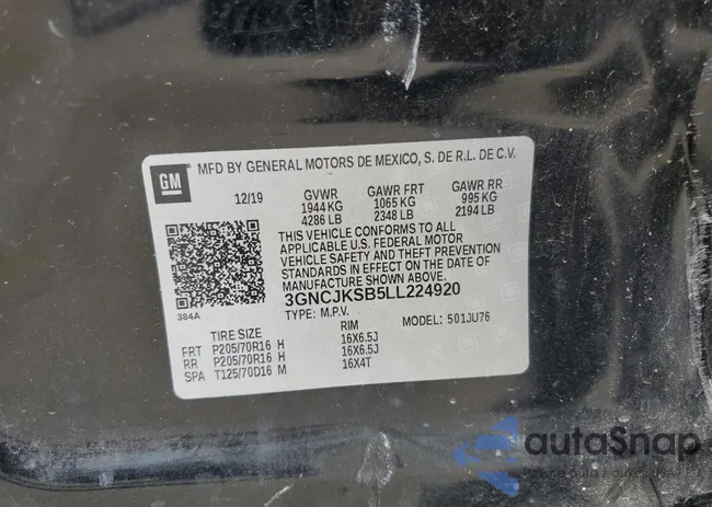 3GNCJKSB5LL224920: 71775265