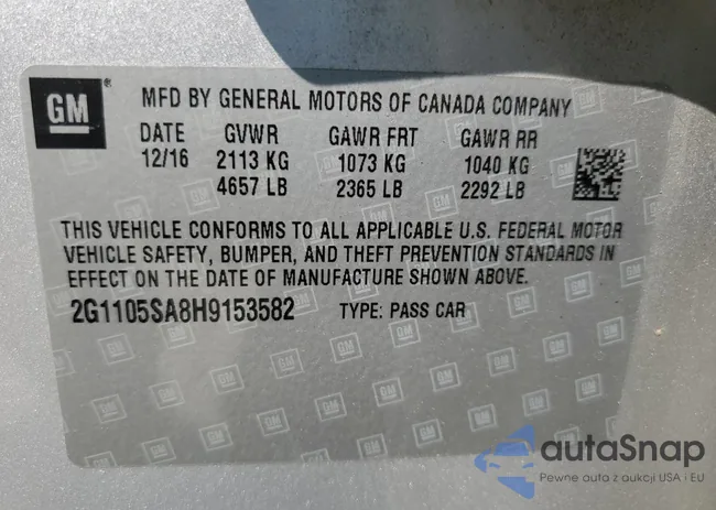 2G1105SA8H9153582: 80185605