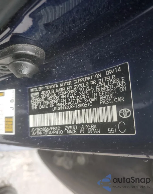 JTDKN3DUXF1880510: 71472355