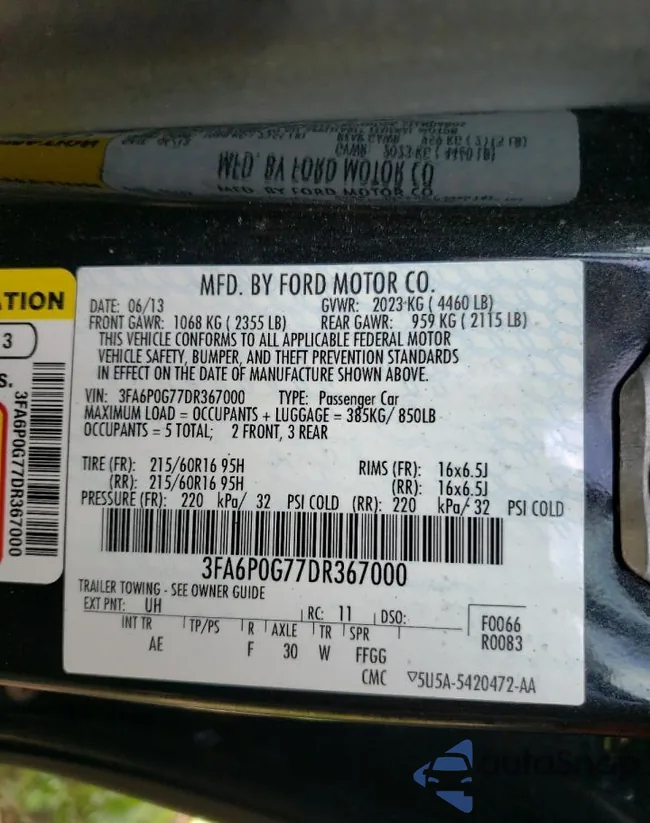 3FA6P0G77DR367000: 80937325