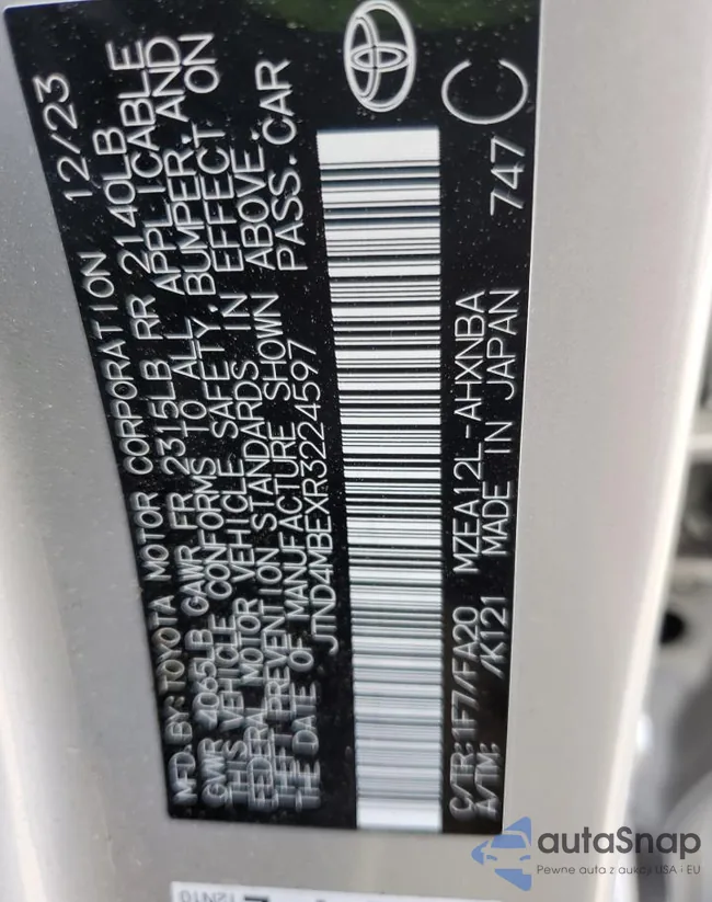 JTND4MBEXR3224597: 71068165