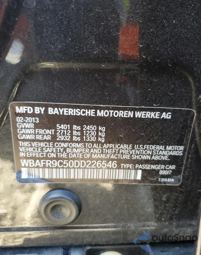 WBAFR9C50DD226546: 81429645