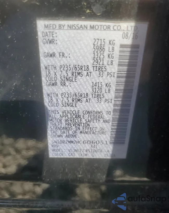 5N1DR2MM2HC606051: 71867545