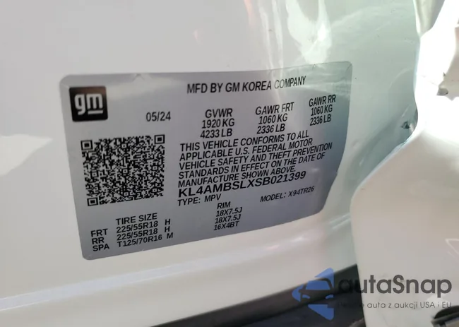 KL4AMBSLXSB021399: 71556085