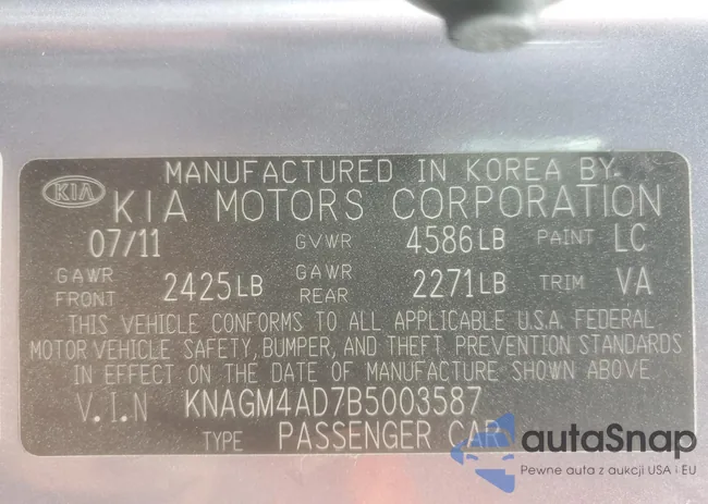 KNAGM4AD7B5003587: 71246575