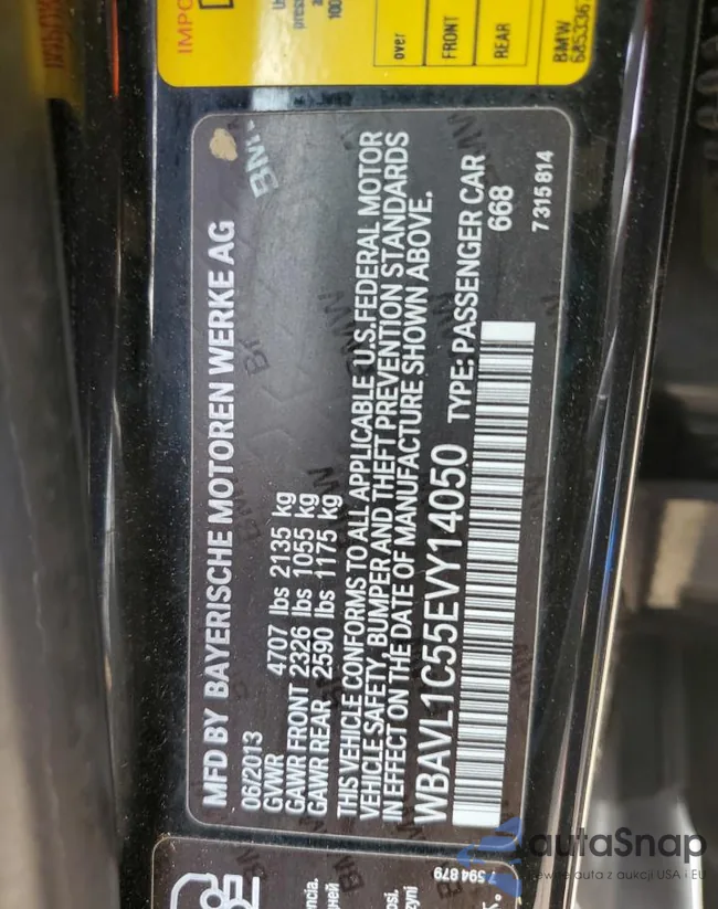 WBAVL1C55EVY14050: 81419145