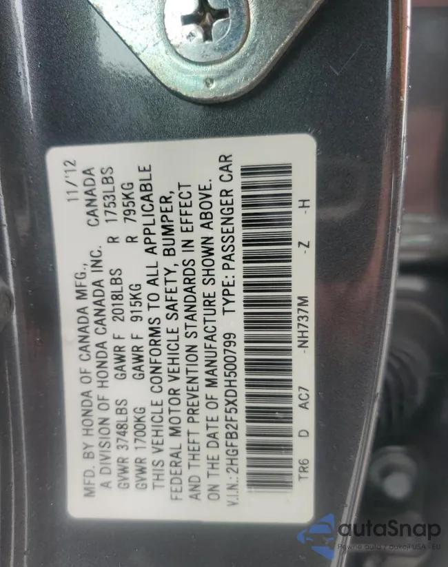 2HGFB2F5XDH500799: 72074805