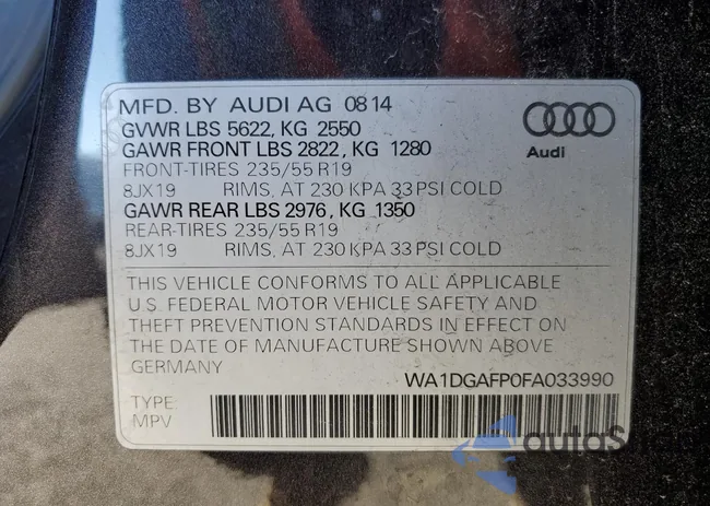 WA1DGAFP0FA033990: 84571785