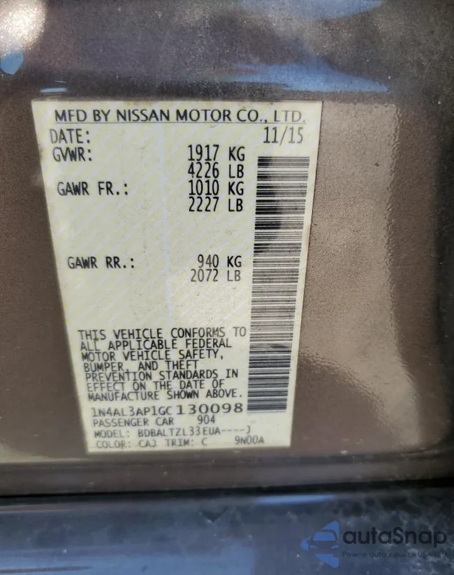 1N4AL3AP1GC130098: 71455675