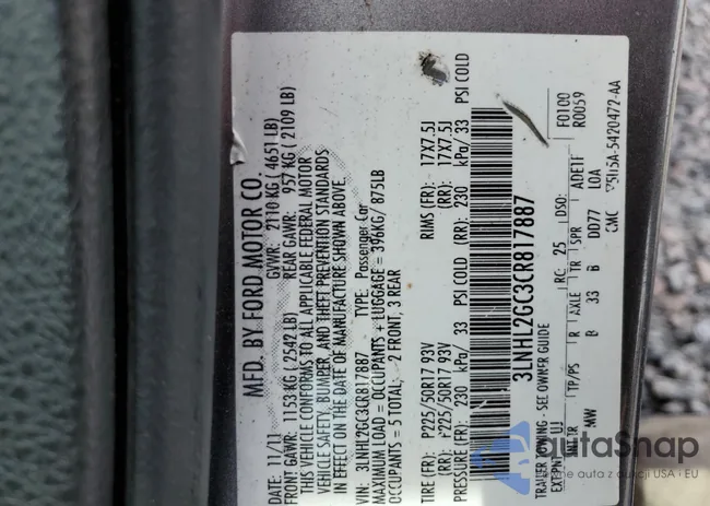 3LNHL2GC3CR817887: 71245495