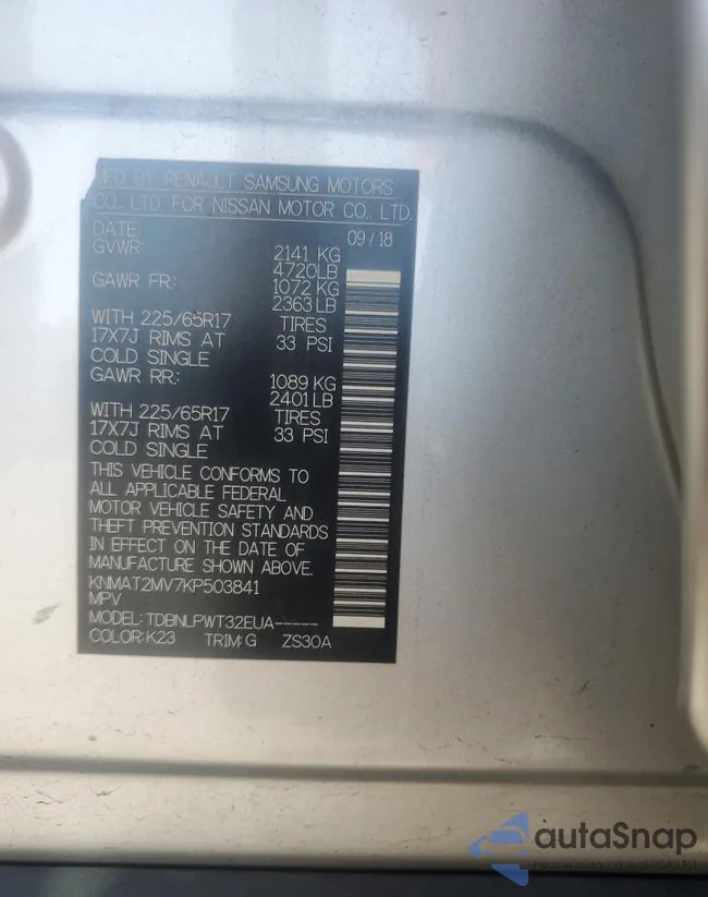 KNMAT2MV7KP503841: 81308975