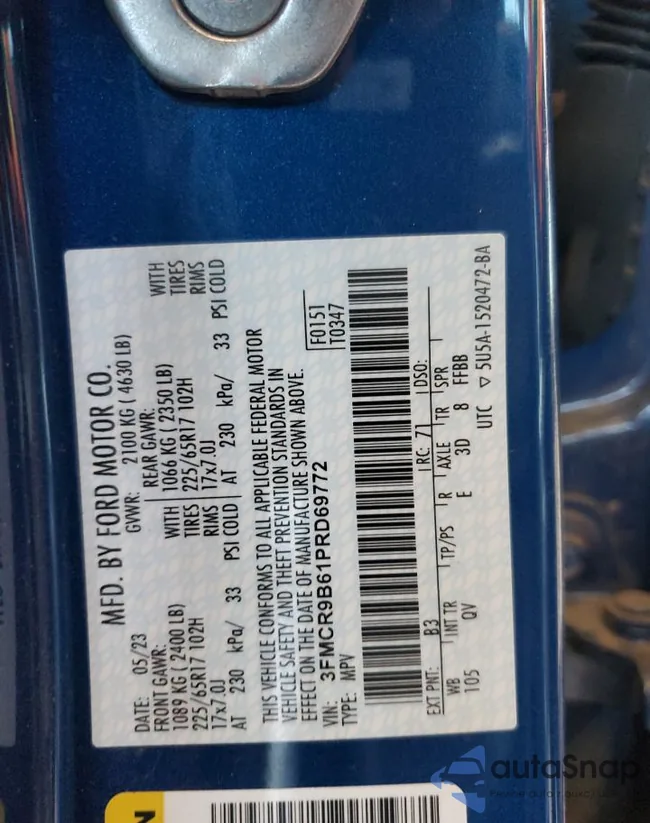 3FMCR9B61PRD69772: 82127575