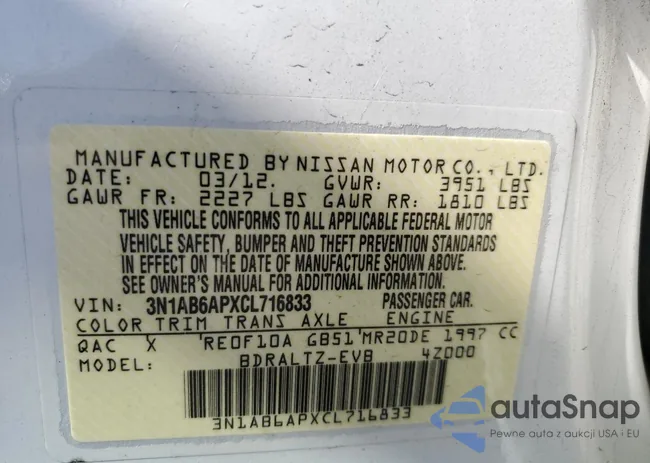 3N1AB6APXCL716833: 84180165