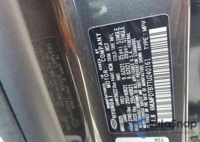 KMUMFDTB7TU240161: 82121105