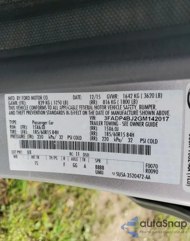 3FADP4BJ2GM142017: 80954585