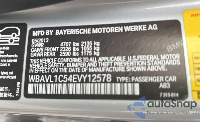 WBAVL1C54EVY12578: 84978985