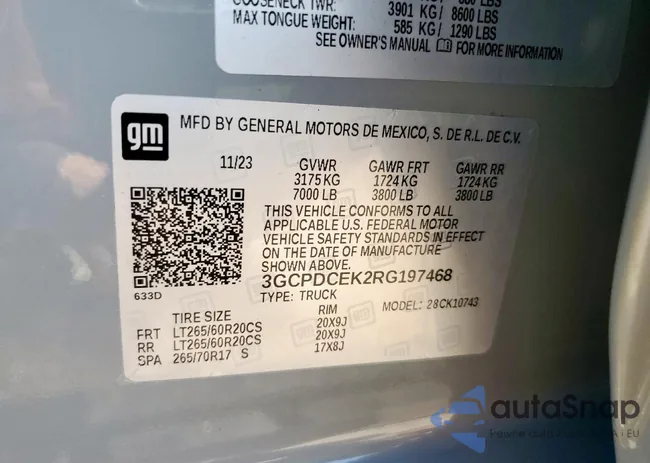 3GCPDCEK2RG197468: 83947465