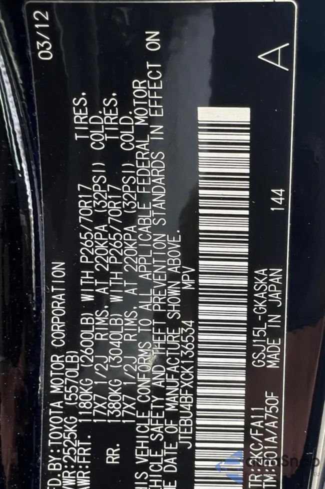 JTEBU4BFXCK136534: 84303095