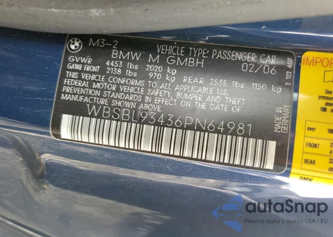 WBSBL93436PN64981: 82145505