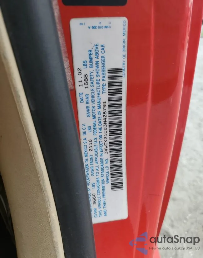 3VWCK21C03M428791: 71065155