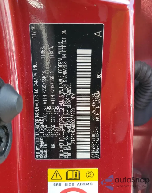 2T2BZMCA8HC067923: 70380595