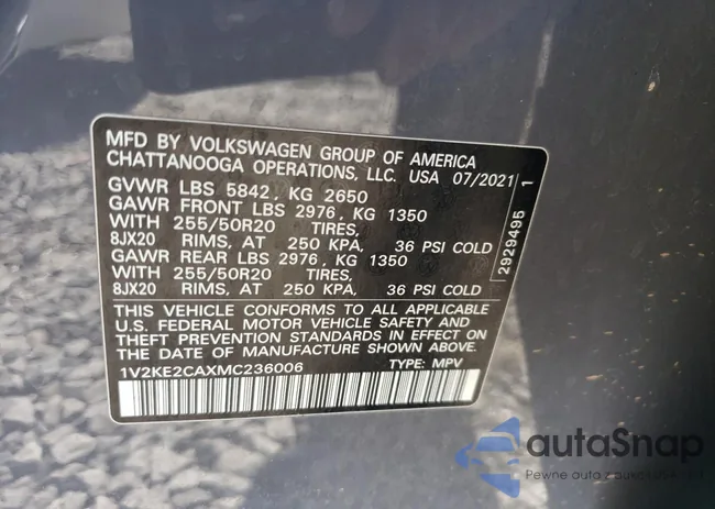 1V2KE2CAXMC236006: 84164765