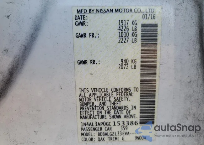 1N4AL3AP0GC153386: 71898765