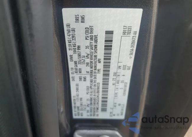 1FMCU9GD2KUB09033: 80530035