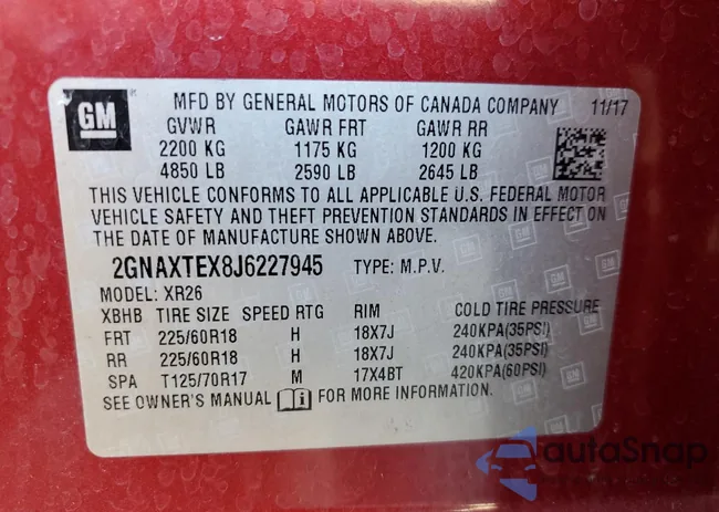 2GNAXTEX8J6227945: 75672164