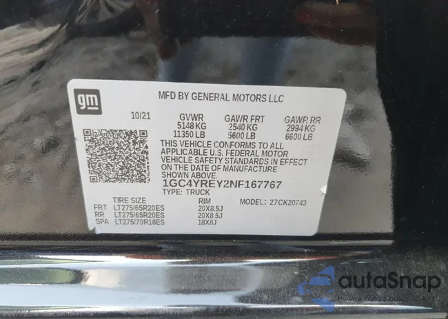 1GC4YREY2NF167767: 74593694