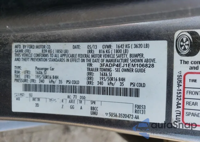 3FADP4EJ1EM106828: 76654574