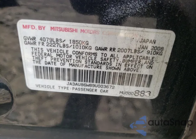 JA3AU86W89U003672: 74672874