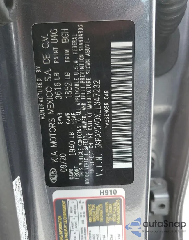 3KPA25ADXLE347232: 78396674