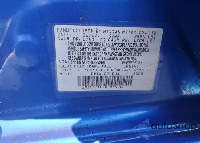 3N1CN7AP4HL895268: 76610024