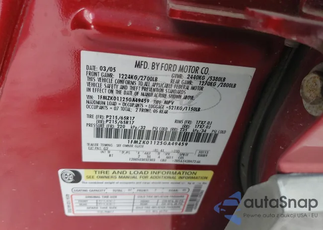 1FMZK01125GA49459: 76355084