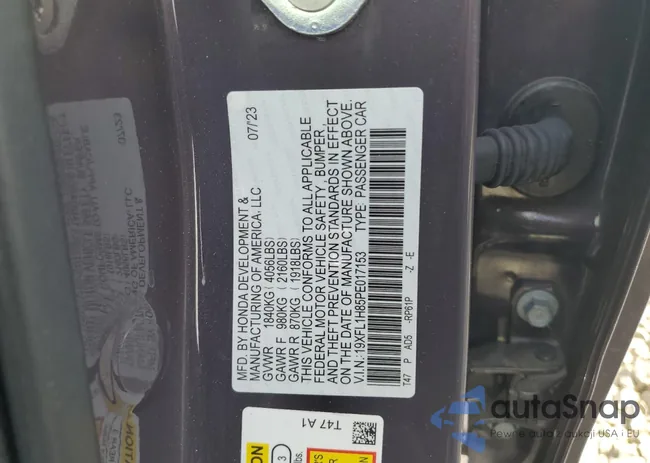 19XFL1H85PE017153: 77022034