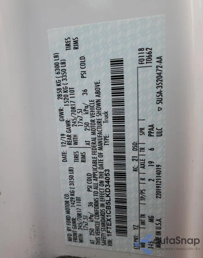 1FTEX1CB5LKD34053: 75725464