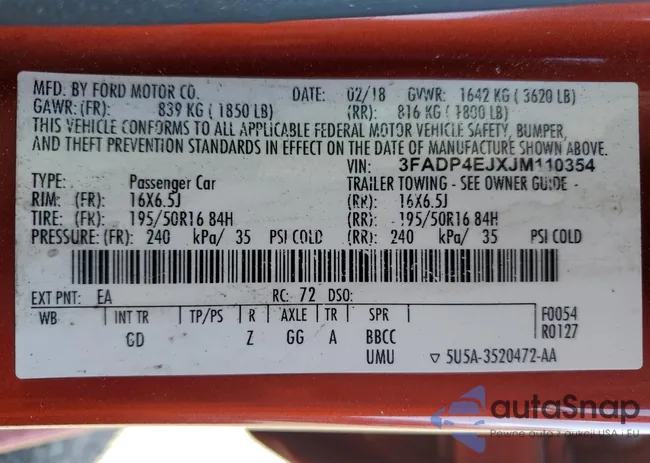 3FADP4EJXJM110354: 51490875